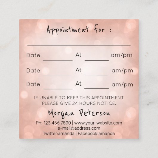 Massage Wellness-Center Wellness Rose Logo-Platz Terminkarte (Rückseite)