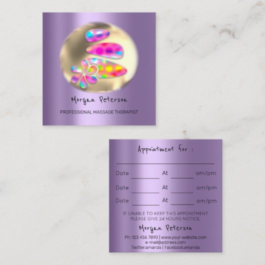 Massage Wellness-Center Wellness Stone Gold Logo L Terminkarte (Vorne/Hinten)