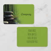 Massage Zen Stones Spa Wellness tranquility green Visitenkarte (Vorne/Hinten)