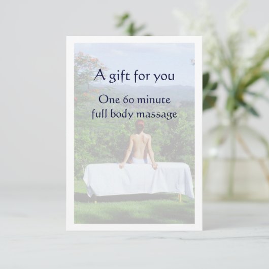 Massagegeschenkgutschein (Stehend Vorderseite)