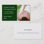 Massagehände auf hinterem Foto Terminkarte (Vorne/Hinten)