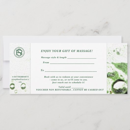 Massagekarte Save The Date (Rückseite)