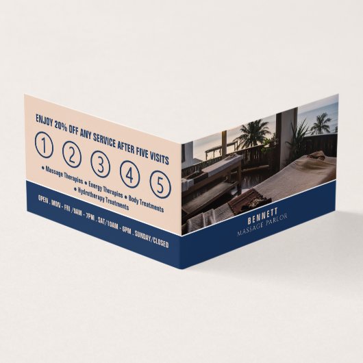 Massageliegen, Massagetherapeut, Loyalität des Hau Visitenkarten (Vorderseite)