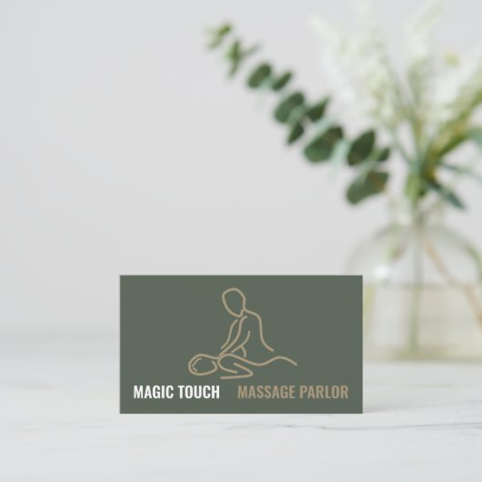 Massagelogo, Massage Therapist Business Card Visitenkarte (Stehend Vorderseite)