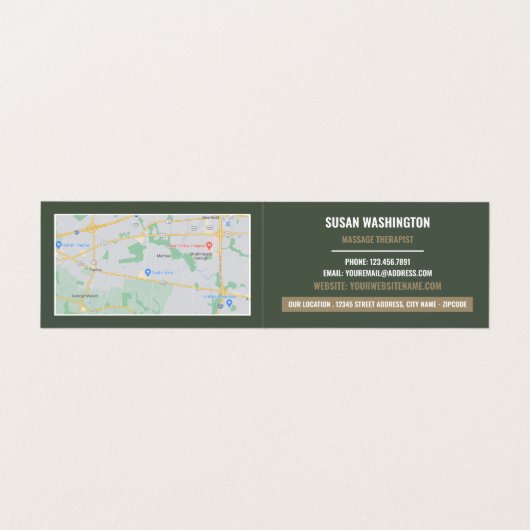 Massagelogo, Massagetherapeut, Loyalität des Saale Visitenkarten (Innenseite Aufgefaltet)