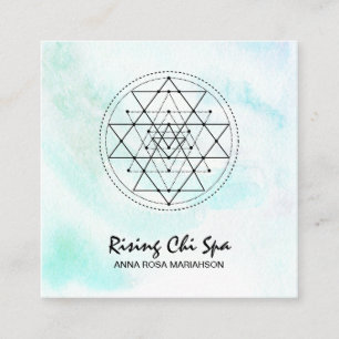 *~ Massagepastel Yoga Sacred Geometry Reiki Quadratische Visitenkarte