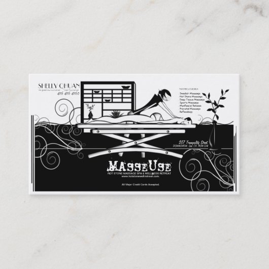 Massageraum/Therapeut/Masseuse-Visitenkarte Terminkarte (Vorderseite)