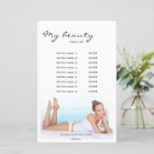 Massageraum Weißer Hintergrund und Preisliste für (Stehend Vorderseite)