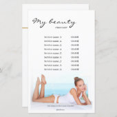 Massageraum Weißer Hintergrund und Preisliste für (Vorne/Hinten)