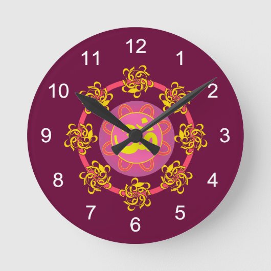 Massageräume - Om Mandala Runde Wanduhr (Vorderseite)