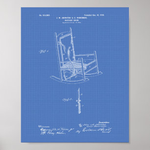 Massagesessel 1900 Patent Kunst Blaupause Poster
