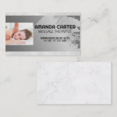 Massagesitzung | Aquarell Artistic Gray Visitenkarte (Vorne/Hinten)