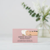 Massagesitzung | Frauen legen ab | Heat Stones Visitenkarte (Stehend Vorderseite)