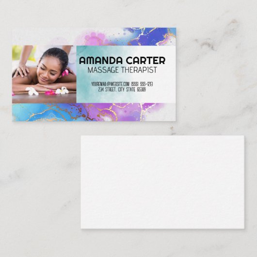 Massagesitzung | Wasserfarbe Visitenkarte (Vorne/Hinten)