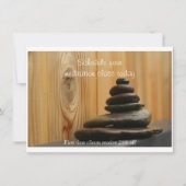 Massagesteine und Holz Einladung (Vorderseite)