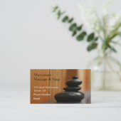 Massagesteine und Holz Terminkarte (Stehend Vorderseite)