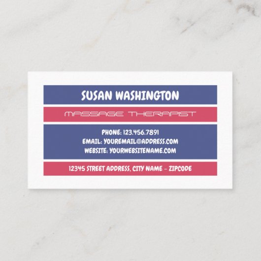 Massagesymbole, Massagetherapeut Visitenkarte (Rückseite)