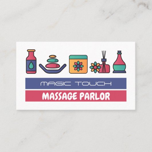 Massagesymbole, Massagetherapeut Visitenkarte (Vorderseite)