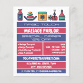 Massagesymbole, Massagetherapie, Massageraum Flyer (Vorne)