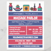 Massagesymbole, Massagetherapie, Massageraum Flyer (Vorne)