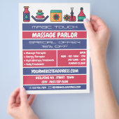 Massagesymbole, Massagetherapie, Massageraum Flyer (Hand)