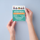 Massagesymbole, Massagetherapie, Massageraum Flyer (Gruppe)