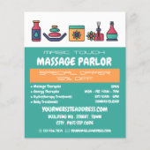 Massagesymbole, Massagetherapie, Massageraum Flyer (Vorne)