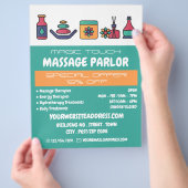 Massagesymbole, Massagetherapie, Massageraum Flyer (Hand)
