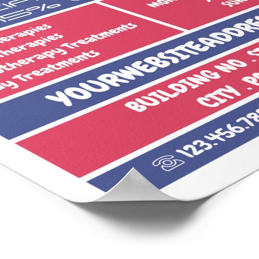 Massagesymbole, Massagetherapie, Massageraum Poster (Ecke)