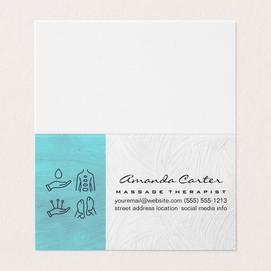 Massagetherapeut | Akupunktur Visitenkarten (Außenseite Aufgefaltet)