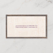 Massagetherapeut | Bamboo Icon Holzrahmen Visitenkarte (Rückseite)