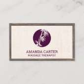 Massagetherapeut | Bamboo Icon Holzrahmen Visitenkarte (Vorderseite)