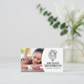 Massagetherapeut | Beauty Salon Logo Visitenkarte (Stehend Vorderseite)