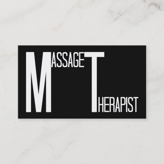 Massagetherapeut Black Simple Business Card Visitenkarte (Vorderseite)