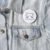 Massagetherapeut: Blauer Handdruck Button (Beispiel)