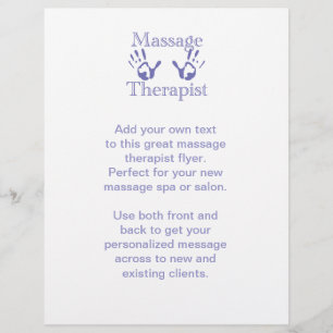 Massagetherapeut: Blauer Handdruck Flyer