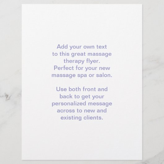 Massagetherapeut: Blauer Handdruck Flyer (Hinten)