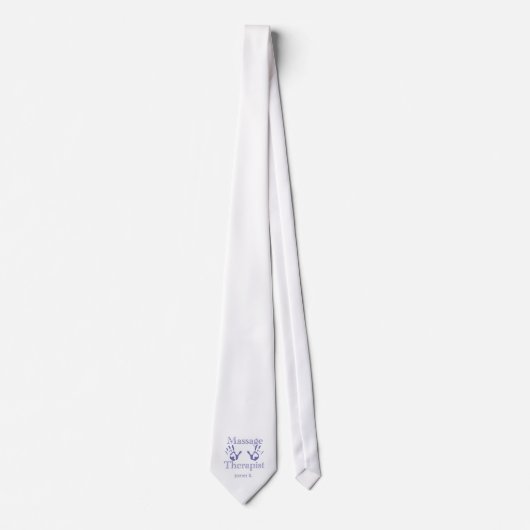Massagetherapeut: Blauer Handdruck Krawatte (Vorderseite)
