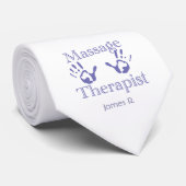 Massagetherapeut: Blauer Handdruck Krawatte (Gerollt)