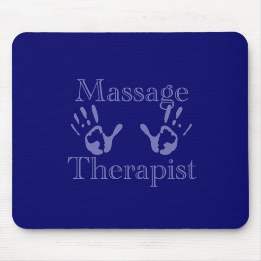 Massagetherapeut: Blauer Handdruck Mousepad (Vorne)