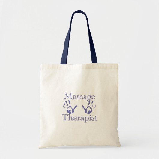 Massagetherapeut: Blauer Handdruck Tragetasche (Vorne)