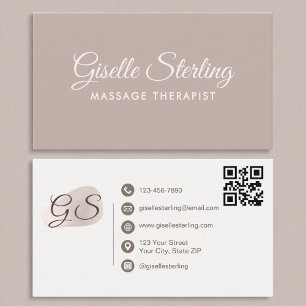 Massagetherapeut Blush Mauve Eleganter QR Code Visitenkarte