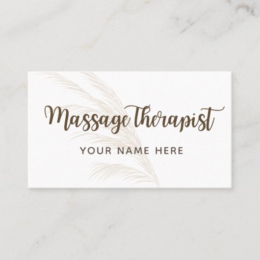 Massagetherapeut Boho Calligraphy Einfach-Minimal Visitenkarte (Vorderseite)