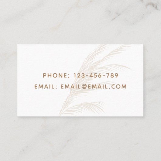 Massagetherapeut Boho Minimalistisches Skriptpapie Visitenkarte (Rückseite)