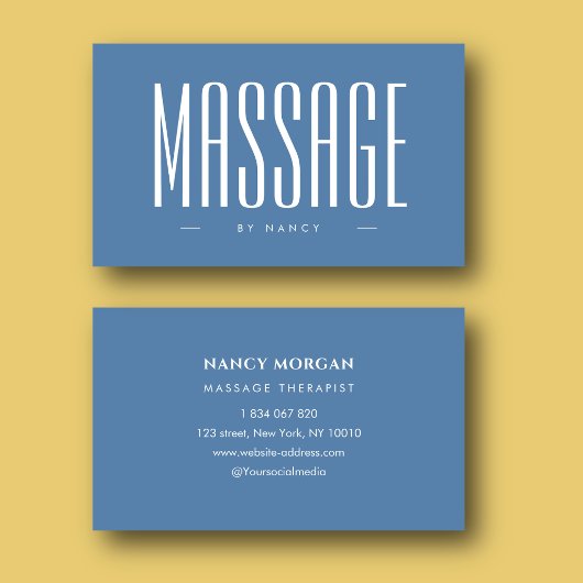 Massagetherapeut Dusty Blue Visitenkarte