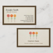 Massagetherapeut - einfache, elegante Sonnenblumen Visitenkarte (Vorne/Hinten)