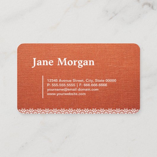 Massagetherapeut Elegance Lace Monogram Visitenkarte (Rückseite)