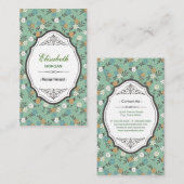 Massagetherapeut - Elegante Vintage Blüte Visitenkarte (Vorne/Hinten)