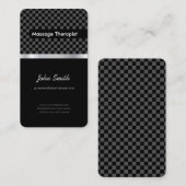 Massagetherapeut - Eleganter Black Checkered Visitenkarte (Vorne/Hinten)