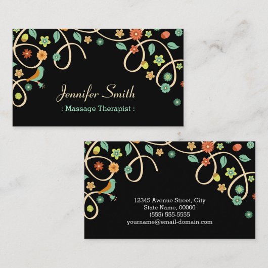 Massagetherapeut - Eleganter Swirl Visitenkarte (Vorne/Hinten)